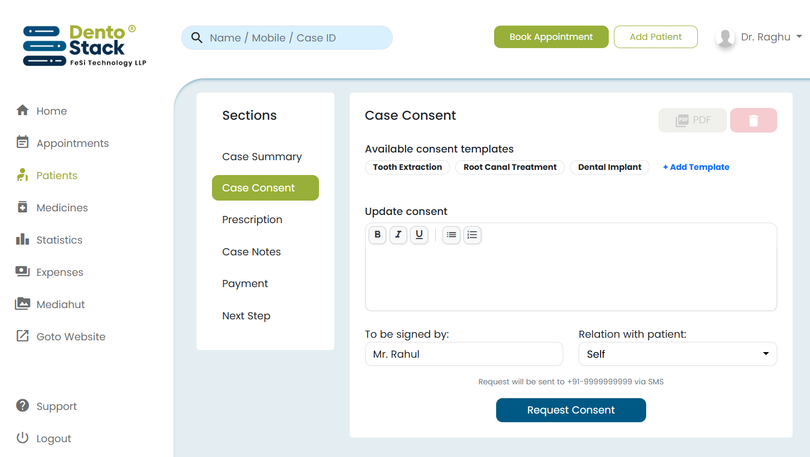 Digital consent forms with e-signature