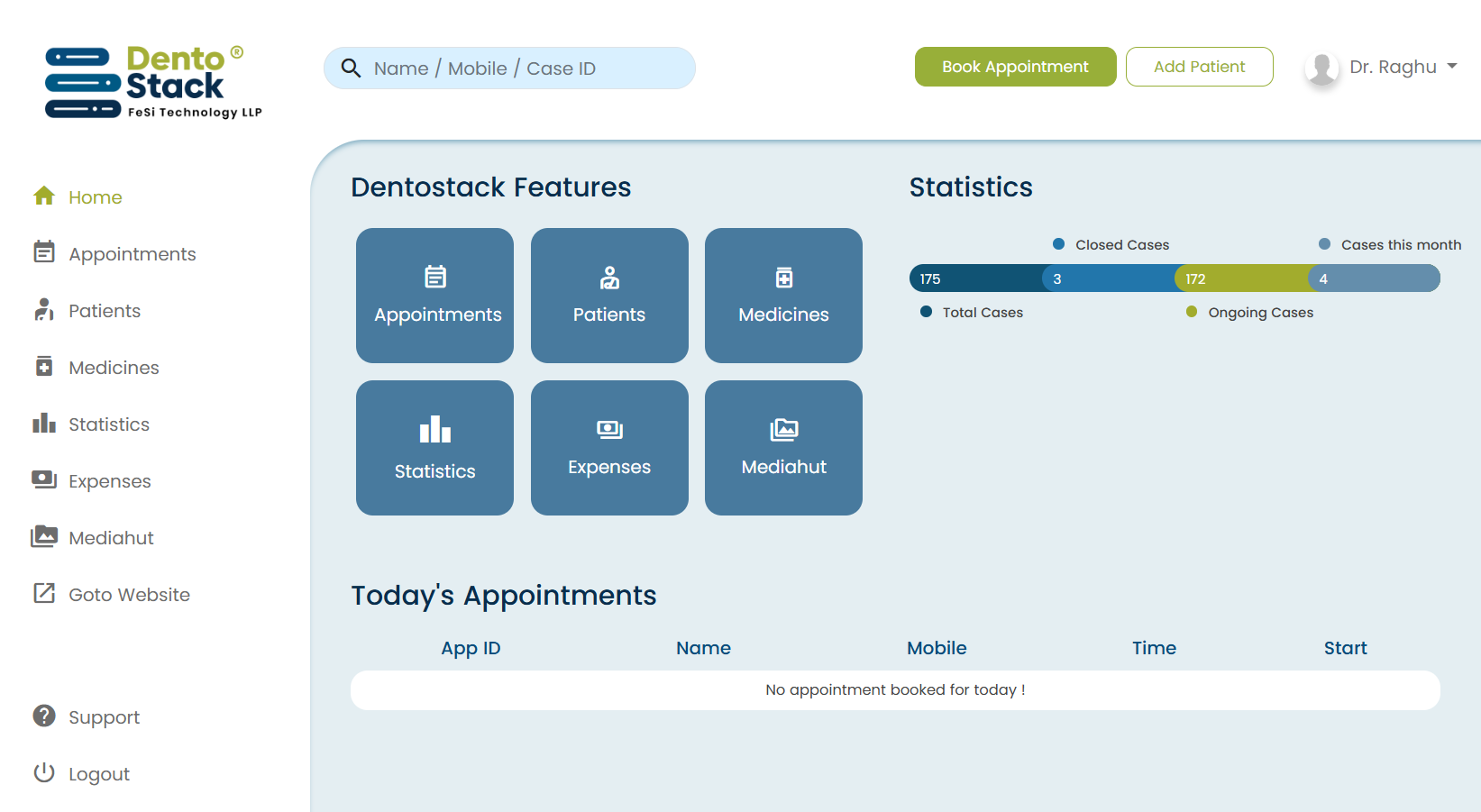 Dentostack Patient Management Dashboard